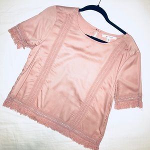 Cute Pink Fringe Top